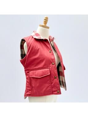 Vintage 80s Reversible Red Check Vest Woolrich Women's Small